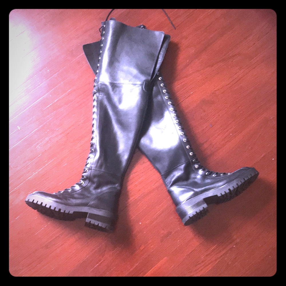 Zara Thigh High Military Boot